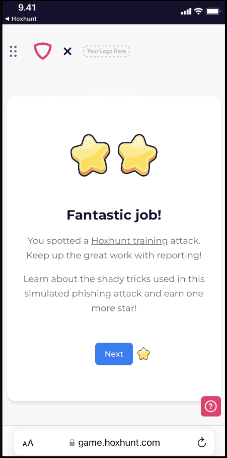 Hoxhunt reported simulation 